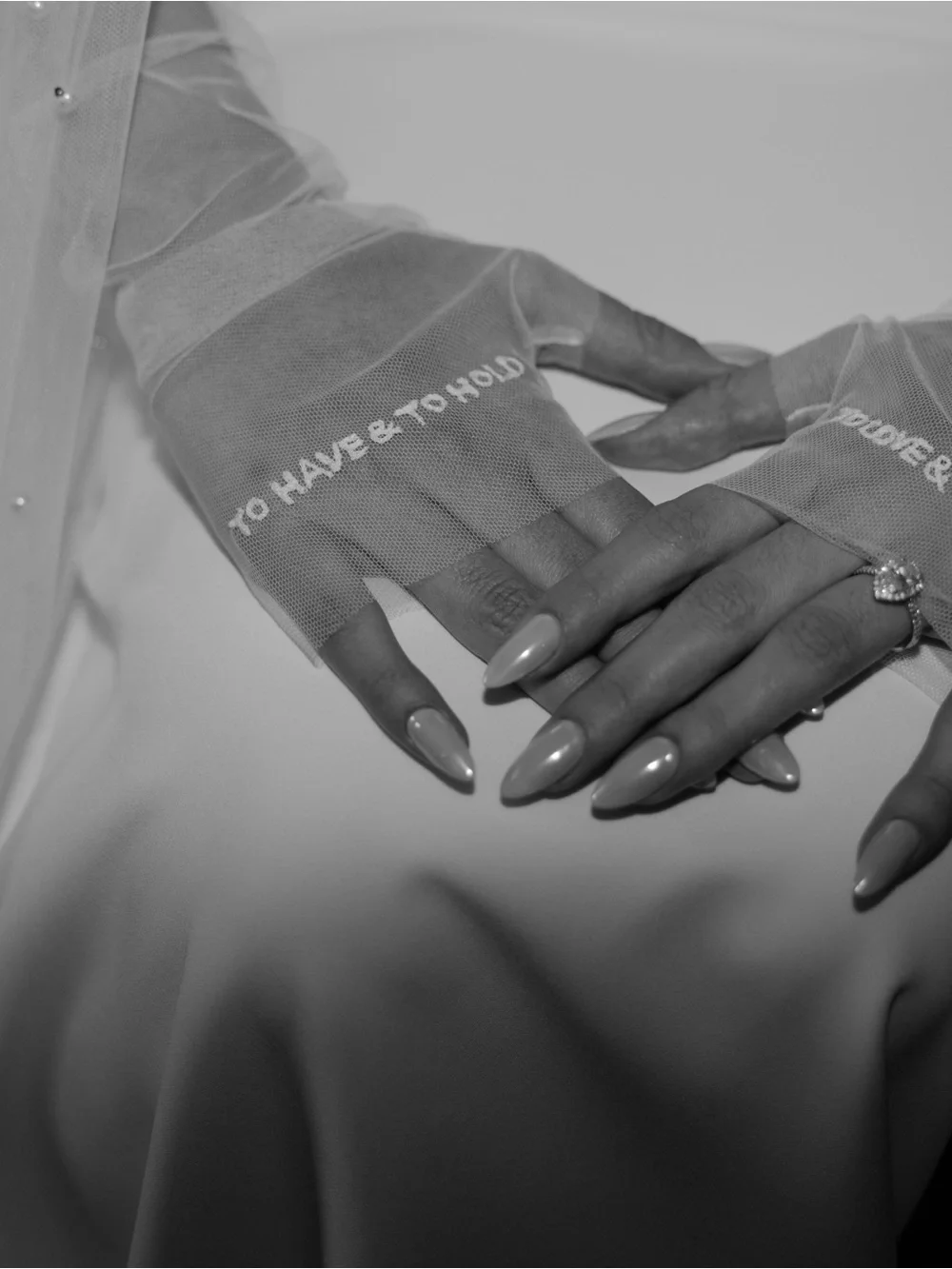 BHLDN Sheer Bridal Opera Gloves in Ivory
